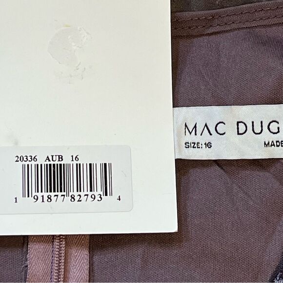 Mac Duggal Size 16 Purple Embellished 3/4 Long Sleeve V-Neck Midi Tea Dress Gown - Picture 7 of 7